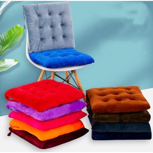Solid Color Crystal Velvet Cushion Thick Warm Tatami Chair Seat Pads Warm Office Stool Mat Home Decor Soft Sofa Pillow
