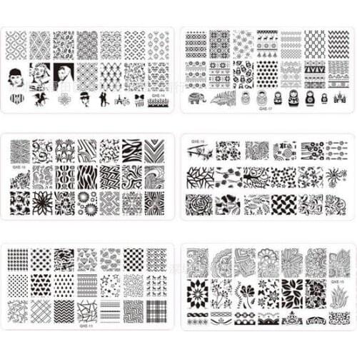 20 desgins 7.5CM Nail Art Image Stamping Plates DIY Manicure Printing Template Plate Metal Plate