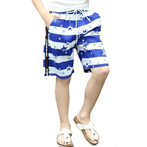 Swimming Beach Shorts Boys Swimwear Striped Quick Dry Swimsuit Swim Trunks Beachwear Bathing Surf Summer Running Pocket Bottoms