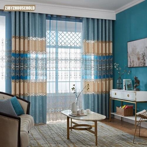 Nordic Style Curtains for Living Dining Room Bedroom High-grade Linen Embroidery Curtains Tulle Finished Product Customization