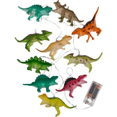 10/20 Leds Silicone Dinosaur Led String Lights Garland Realistic Looking Dinosaurs Light for Holiday String Lights kids Gift Toy