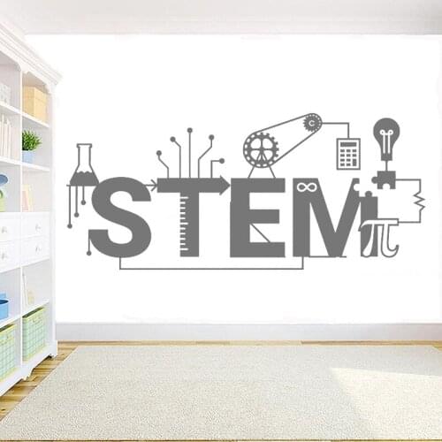Stem school Office wall sticker Vinyl Computer Science education Decor wall stickers for Livning Room Decor accessories Z282