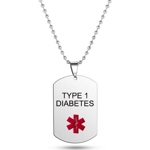 BLOOD THINNER Dog Tag Pendant Medical Alert ID Necklace for Men Woman Stainless Steel SOS Jewelry