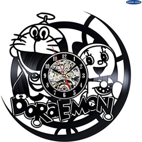 Doraemon Theme Vintage Vinyl Record Clock Gift duvar saati,wall clock saat alarm clock reloj large wall clock duvar saati