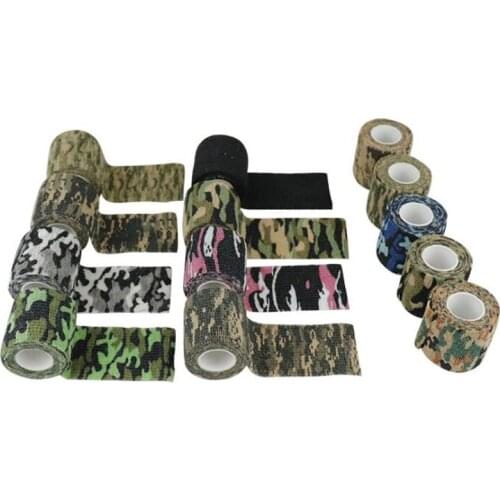 Army Camo 5*450cm Waterproof Camping Hiking Self Adhesive Elastic Camouflage Wrap Tape Bandage Outdoor Hunt Paintball Stretch