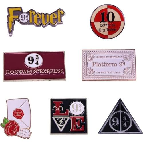 Magical platform badge pin magic express train ticket brooch movie inspired jewelry