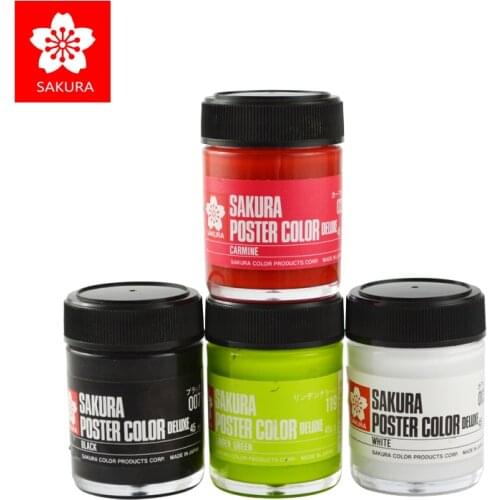 Japanese SAKURA Gouache Paint Advertising Color Goden Paint 45ml Dgummed Gouache Watercolor Paint
