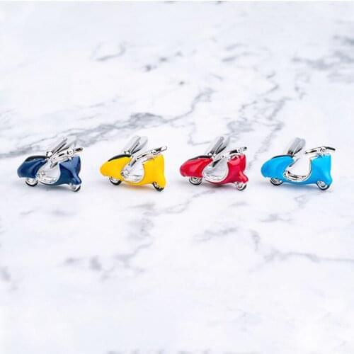 High Quality Motorbike Cufflinks 4 Colors Enamel Scooter Cuff Buttons For Men Shirt Business Wedding Birthday Gift