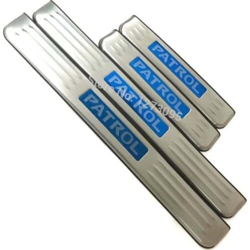 For Nissan Patrol Y62 2017 2018 2019 Stainless Door Sill Scuff Plate Kick Guard Pedal Threshold Bar Protector Car Accessories