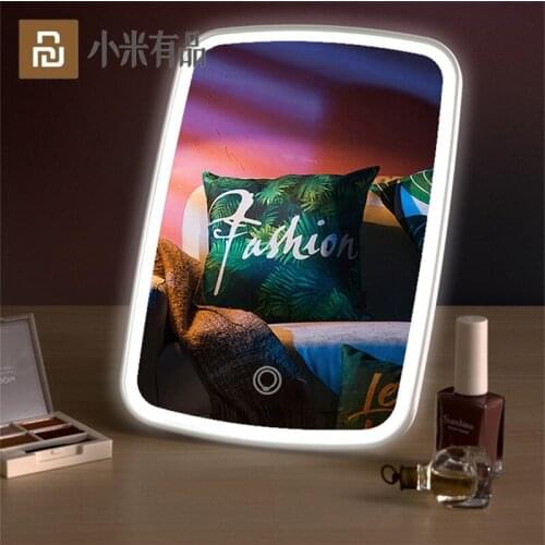 Youpin LED Makeup Mirror Touch Control 3 Colors LED Natural Fill Light Adjustable Angle USB Rechargeable Desktop Makeup Mirror