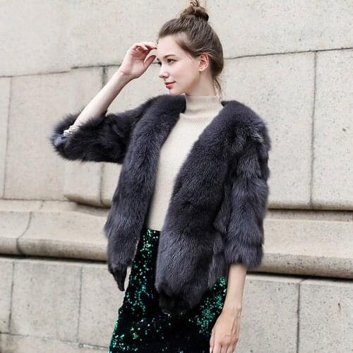 Real Fox Fur Winter Coat Vintage Short Coats Women Clothes Autumn Korean Jacket Warm Manteau Femme Hiver MY1026