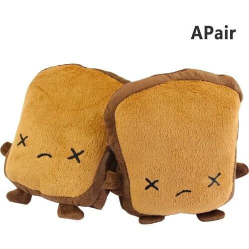 1 Pair Toast Shaped Hand Warmer Soft Half Finger Adjustable Cartoon USB Heating Gloves Winter Adult Windproof Magic Sticker Cute