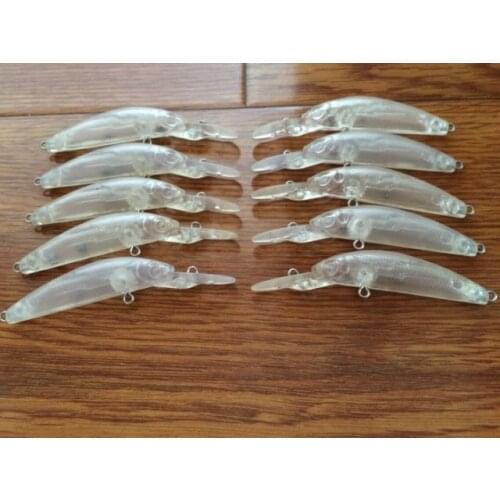 10pcs Unpainted Minnow Baits Fishing Blank Lure Bodies 2 9/10 Inch 1/8 OZ Blank lures JS#147