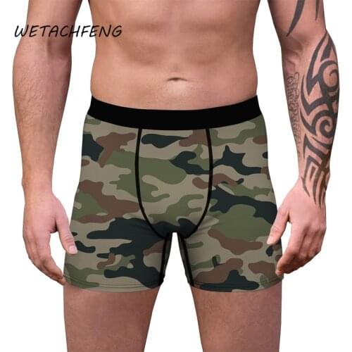 2021 Hot Sale Camouflage Print Man Boxers Pants Summer Breathable Mid-Waist Sexy Underwear Boxer Shorts Plus Size Male Clothing