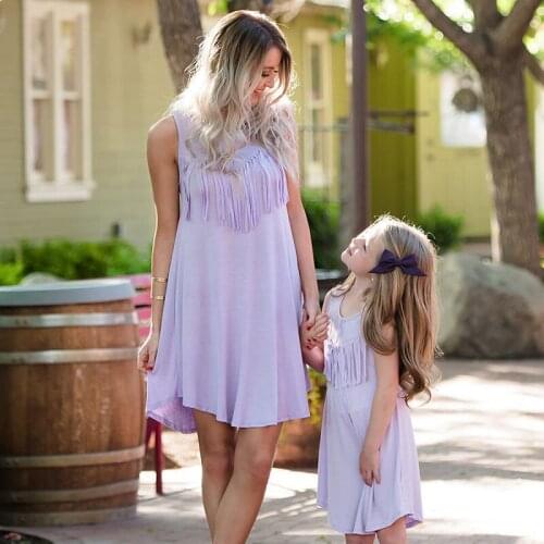 2021 summer Mother And Daughter Dresses Mommy And Me Matching Family Clothes Beach Sundress Outfits Women Kids Girls Long Dress