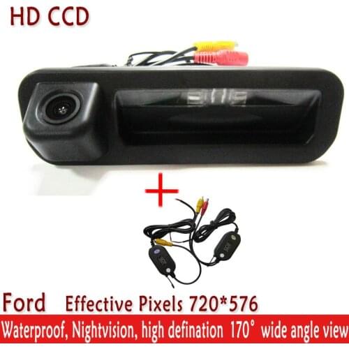480TVL Night Vision 170'' Wide view Angle Car Accessories HD CCD Car Rear View Reverse hanldle Camera for FORD Focus Mondeo Kuga