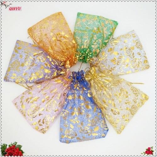 50pcs 13*18cm Organza Bags Jewelry Bags And Packaging Wedding Candy Bag For Guests Wedding Favors Gifts Bag Decoration 7ZSH335