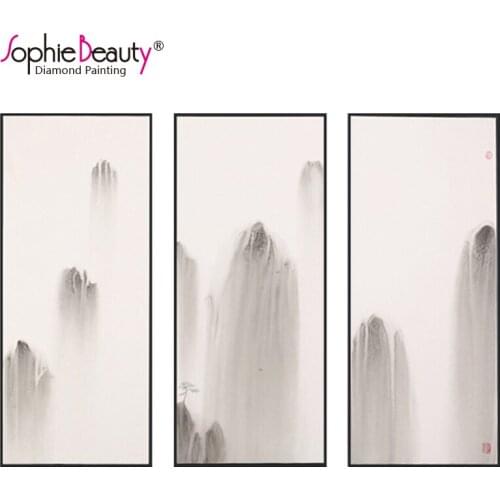 Sophie Beauty Diy Diamond Painting Cross Stitch Handcraft Embroidery Chinese Landscape Style Arts Sewing Needlework Mosaic