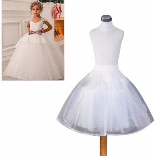 Fast Shipping Wedding Accessories Kids Girls Petticoat Vestido Longo Ball Gown Crinoline Skirt Petticoats In Stock