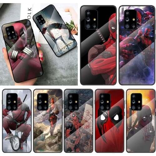 Tempered Glass Cover Fashion Marvel Deadpool For Samsung Galaxy A91 A81 A72 A71 A52 A51 A41 A31 A21S A11 A01 Phone Case