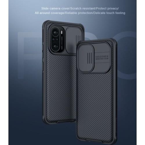POCO F3 Case Cover NILLKIN Slide Protect Lens Camera Protection Hard Back Cover Case for Xiaomi POCO F3