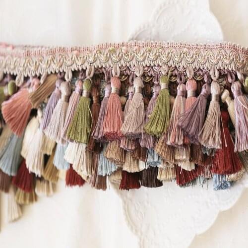 Dailylike Tassel Fringe Tassel Trim Ribbon DIY Party Hanging Ring Cords Tassel Trim Garments Curtains Jewelry Decor Tassels