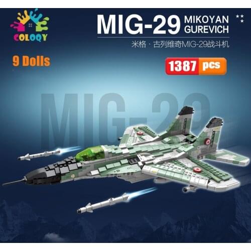 Kids Toys MIG-29 Fighter Model Building Blocks Mini Dolls Figures Bricks Military Plane Toys For Children as Gifts