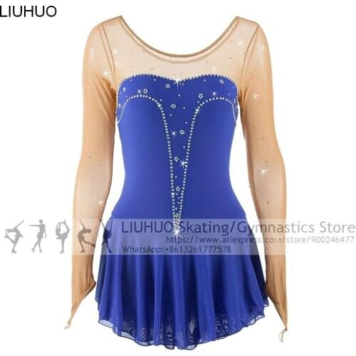 Kids Ice Skating Dress Performance Wear Teens Training Dancewear Salsa Women Figure Skating Dress Children