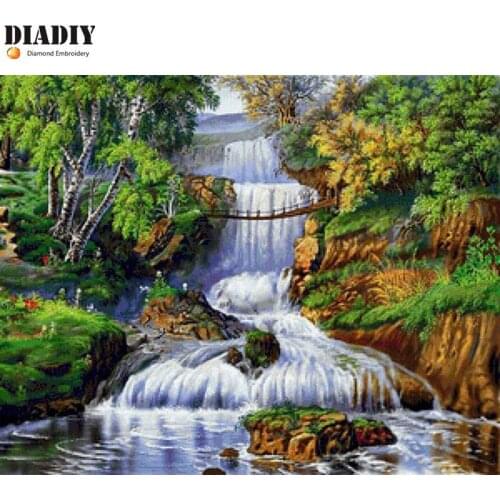 DIY diamond embroidery waterfall 5D diamond painting Cross Stitch full round Rhinestone mosaic home decoration