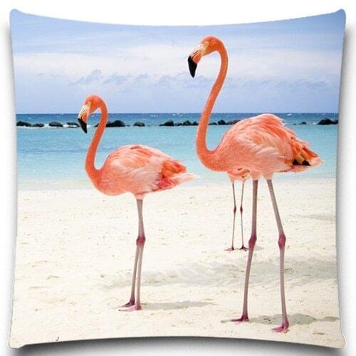 Flamingo beach pattern Cotton Square 5 size 45*45 Cm parrot Throw Pillow Case For Office/bedroom/chair Seat Cushion cover