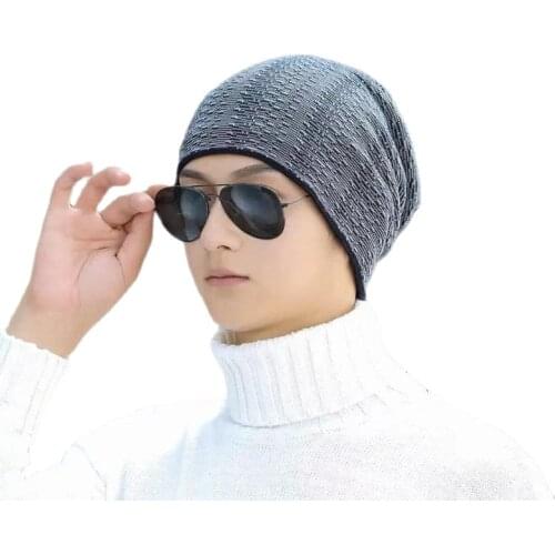 All Round Men And Womens Fashionable Warm Jacket Head Wool Hat In Autumn And Winter, Pure Color Knitting Thickened Casual Hat