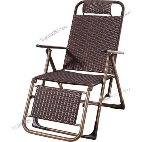 Lazy Reclining Chair Household Balcony Bamboo Sleeping Chair Office Lunch Break Folding Chair Old Mans Back Rattan Chair Summer