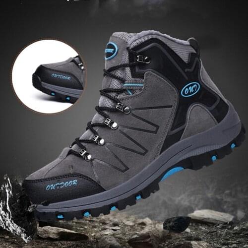 Men Hiking Shoes Waterproof Leather Shoes Climbing & Fishing Shoes New Popular Outdoor Shoes Men High Top Winter Boots