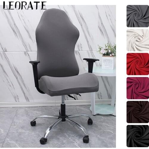 Soft Fabric Office Chair Covers With Zipper Gaming Elastic Armchair Slipcovers Seat Arm Chair Covers Stretch Rotating Lift