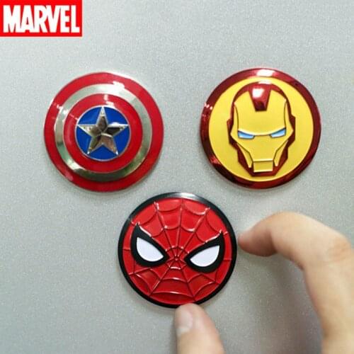 Genuine Disney Spiderman,iron Man,Captain America Fridge Magnet Cartoon Anime Figure The Avengers Alloy Magnet Sticker Kids Gift