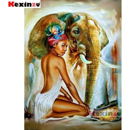 New 5D full Square/Round diamond painting-Elephant woman-diamond embroidery rhinestone DIY mosaic Cross Stitch 3D Home Decor Y87