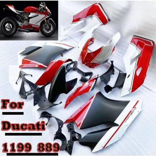 Njection New ABS Motorcycle Whole Fairings Kit Fit for Ducati 899 1199 Panigale 2012 2013 2014 12 13 14 Bodywork set Red black