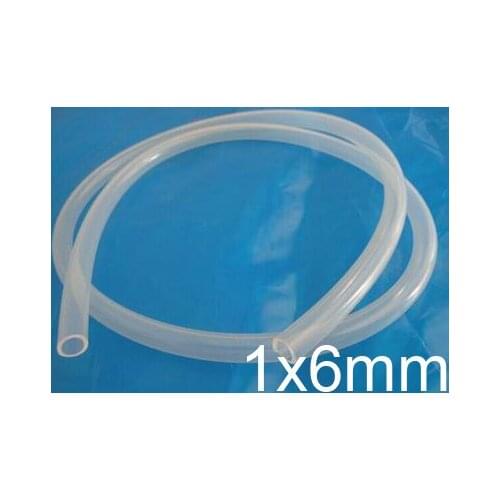 1mm ID 6mm OD 1x6 Transparent Food Grade Medical Use FDA Silicone Rubber Flexible Tube / Hose silicon tubing