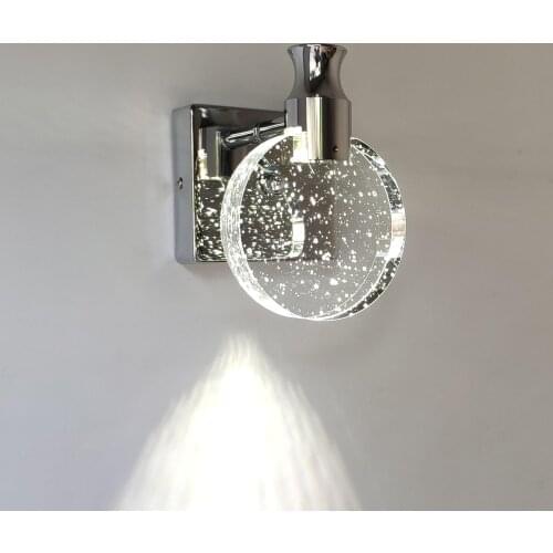 Modern Quality Crystal Wall Lamp Nordic Gold Bedroom Led Wall Lamp Bedside Lamp Stair Bathroom Living Room Round Mirror Lamp