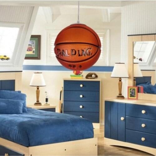 LED Football/Basketball Hanging Lamp Ceiling Pendant Light Glass Night Lights Modern Inside Lighting Home Living Room Decoration