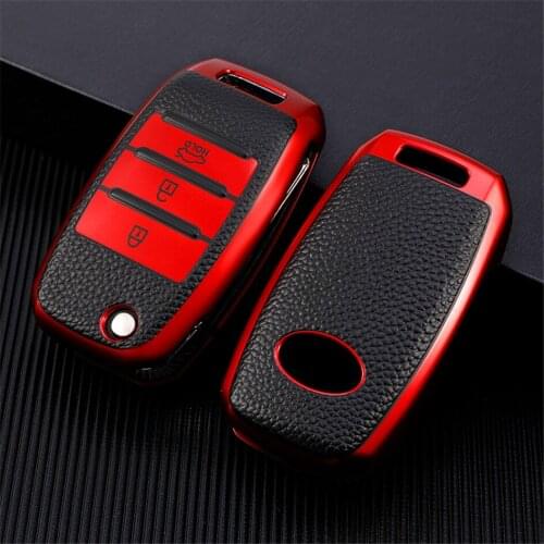 TPU Car Remote Key Cover For KIA KX5 Rio Sportage Ceed Sorento Cerato K2 K3 K4 K5 3 Button Flip Key Leather Protector Case SHell