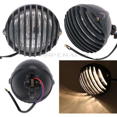 Motorcycle Vintage Grill Headlight For Honda Shadow ACE VT400 VT750 VT1100 Steed VLX400 VLX600 Magna VF250 VF750 Bobber Chopper