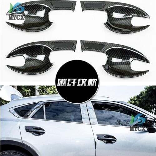 Carbon fiber Car External Outer Door Handle Catch Cover Door Bowl Protection Trim Sticker FIT For Mazda CX8 CX-8 CX 8 2018 2019