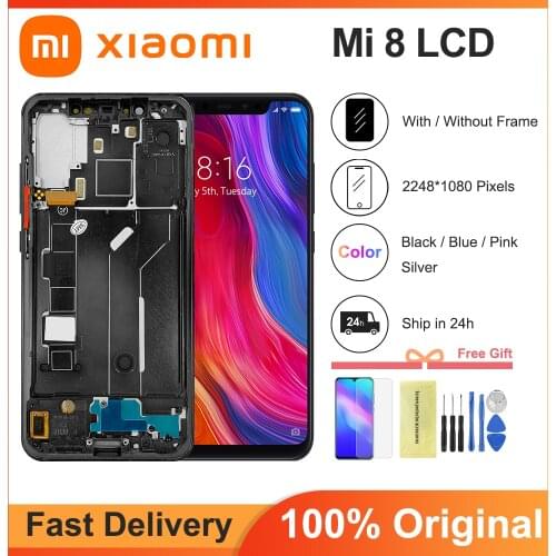 6.21inch AMOLED Mi8 LCD Display Touch Screen Digitizer Assembly For Xiaomi Mi 8 LCD With Frame Screen Replacement