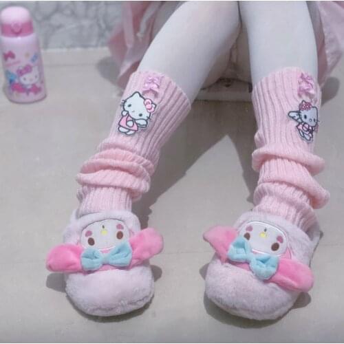 Winter Leg Warmers Socks Cute Kitty Cat Oversleeves for Sweet Girls Spice Girls Pink Lolita Accessories Stylish Gothic Gloves