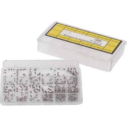 1Box 12Size Watch Rear Case Screw Stainless Steel Back Cover Screw Watch Repair Tool Back Cover Screw Watch Accessories Hot Sale