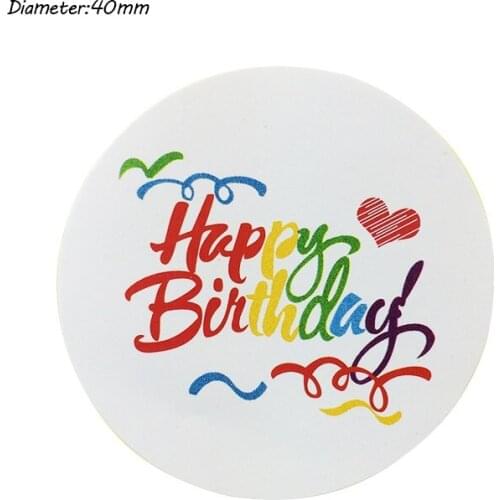 1000 Pcs/lot Vintage Rainbow Happy Birthday series round design Kraft seal sticker DIY Self-adhesive note gift Labels
