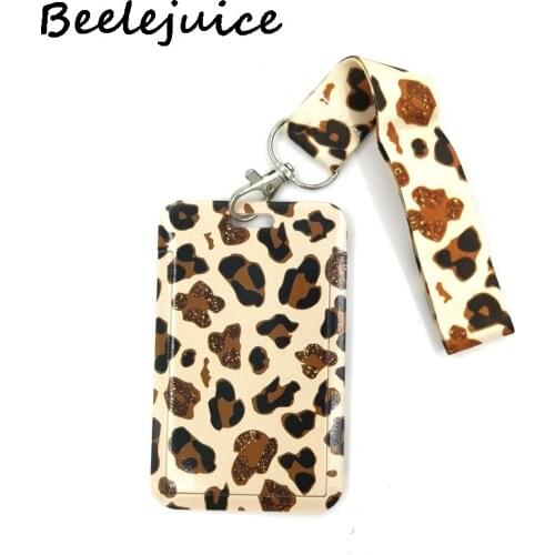 12sets Leopard Pattern Lanyard Neck Strap Art Anime Fashion Lanyards Bus ID Name Work Card Holder Accessories Decorations Kids