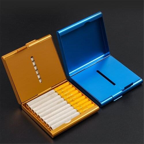 20Pcs Capacity Metal Cigarette Case Portable Aluminum Rough Smoke Cigarette Box Mens Ultra Thin Shell Smoking Accessories Tools