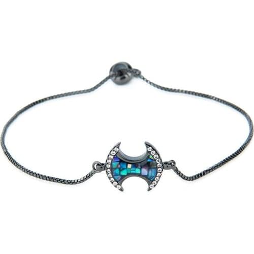 2021 new European and American style axe adjustable micro inlaid scallop womens Bracelet